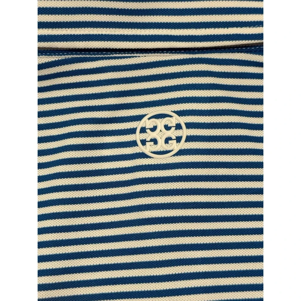 G/FORE All Play Stripe Golf Polo Men's L CHC 1930 Logo NWT